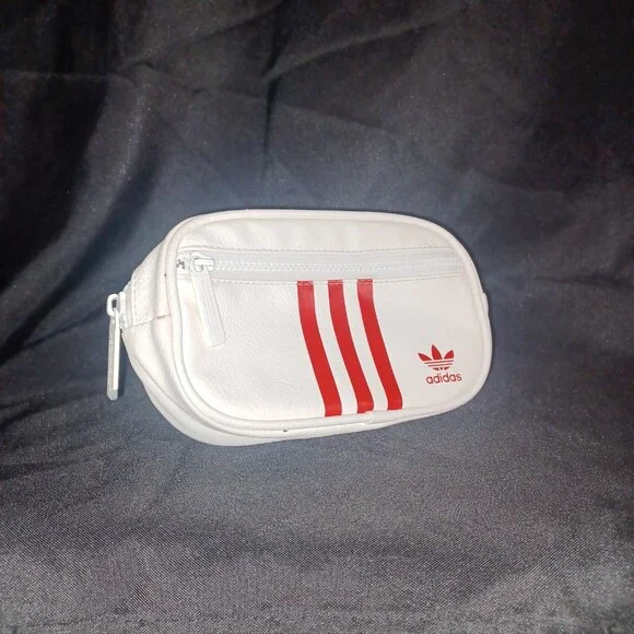 Adidas Originals White Waist Bag with Red Strap & Stripes - Picture 2 of 6